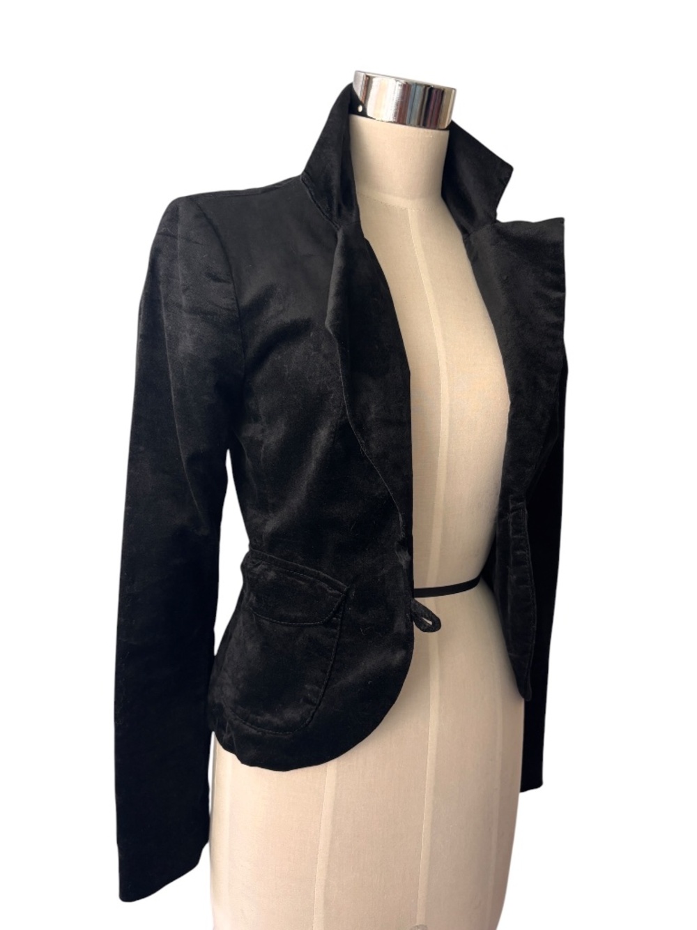 Vintage Rebecca Black Velvet Fitted Blazer Jacket XS - Picture 3 of 5